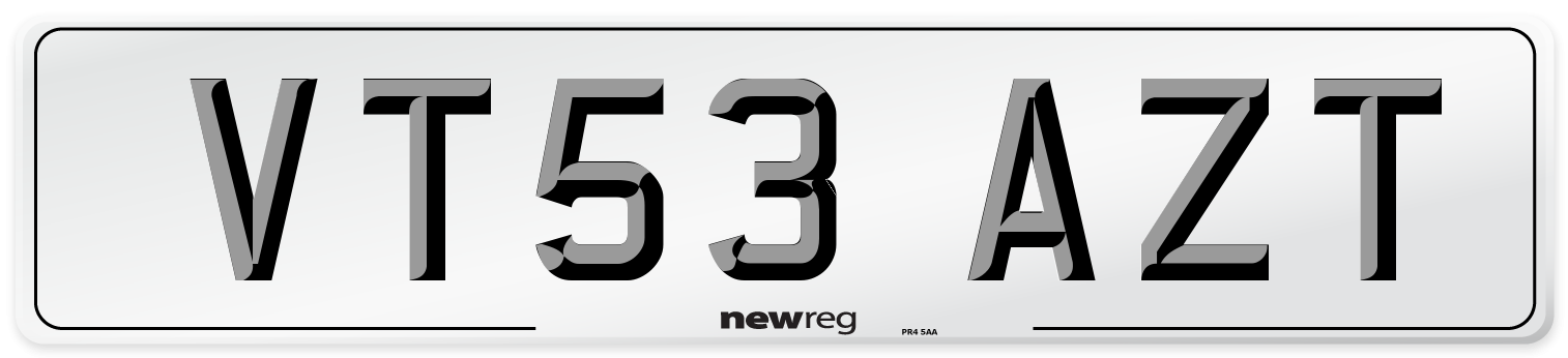 VT53 AZT Number Plate from New Reg